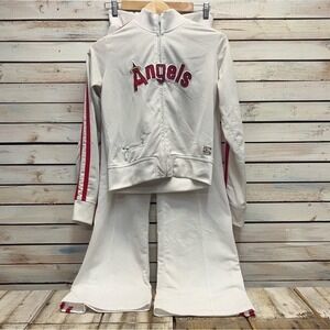 Vintage Angels Cooperstown Track Suit Jacket Pants White Red MLB GIII Carl Banks